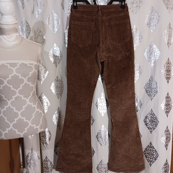 Shein High-Waisted Brown Flare Leg Corduroy Size 4 - Picture 9 of 14